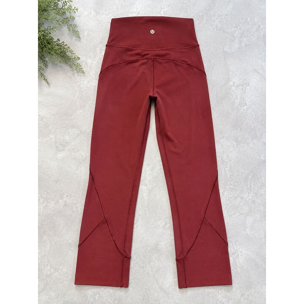 Lululemon Leggings Women's Size 2 Burgundy Maroon Athletic Yoga Running Pants